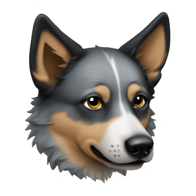 original wolf emoji but as a blue heeler sticker