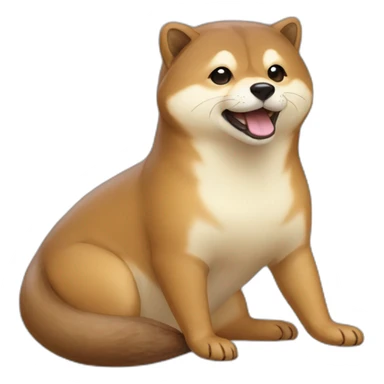 loutre sur le dos de shiba sticker