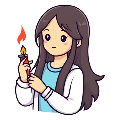 Girl in love with a lighter  sticker