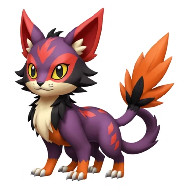 Liepard-Noivern-Litten-Sprigatito-Pokémon-fusion-creature (full body) sticker