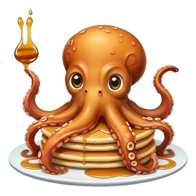 Octopus, eating pancakes sticker