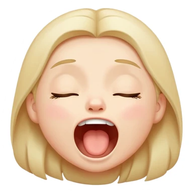 cute face with closed eyes and big yawn sticker