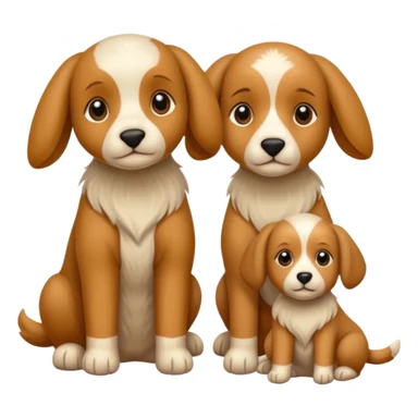 3 Cagnolini piccoli seduti con vestitini di lana fatti a mano sticker