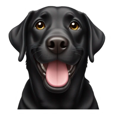 Black labrador smiling  sticker