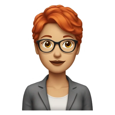 smart woman in glasses red hair sticker