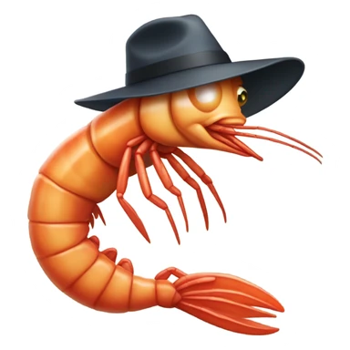 Prawn wearing a fedora sticker
