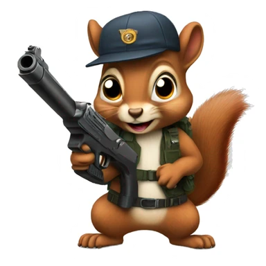Squirrel with a gun sticker