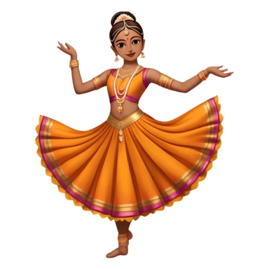 cinematic-realistic-bharatanatyam-dance-emoji,-depicted-as-an-elegant-classical-indian-dance-performance-with-graceful-poses,-intricate-costumes,-and-expressive-hand-gestures,-rendered-with-rich-textures-and-warm-dramatic-lighting, single dancer sticker