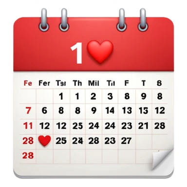 14 de febrero  seleccionado en calendario sticker