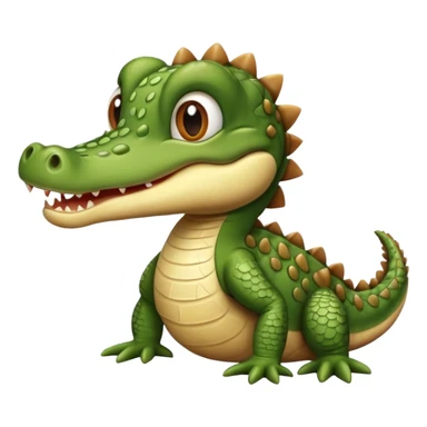 Cocodrilo bebé cafe mirando hacia enfrente  sticker