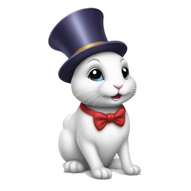 magician rabbit in hat sticker