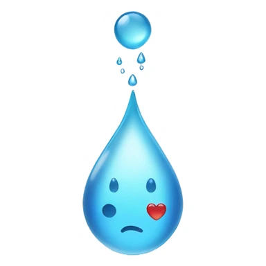 Drop water with Heart inside the water sticker