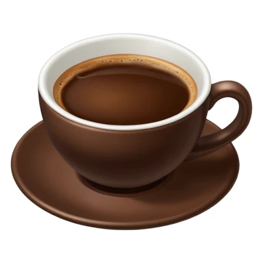 espresso coffee, classic style, small cup, rich brown color, simple and clear design sticker