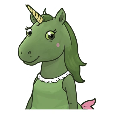 a unicorn wearing a dress sticker