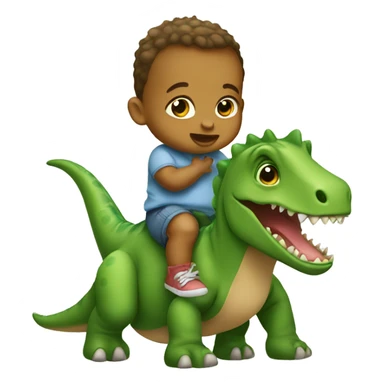 Baby on a dinosaur  sticker