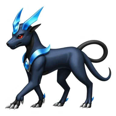 Shiny Metallic Alloy Onyx-Houndoom-Zekrom-Genesect-Pokémon-Fakémon-hybrid-creature sticker