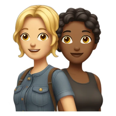 two lesbian friends sticker