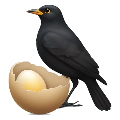 Blackbird with egg  sticker