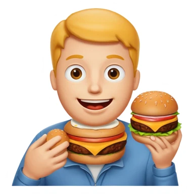 Me happy eating burger from Mr.Egg sticker