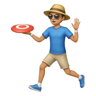 Man throwing a frisbee to the right, full body sticker