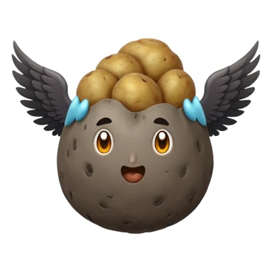 storm cloud and a potato with wings sticker