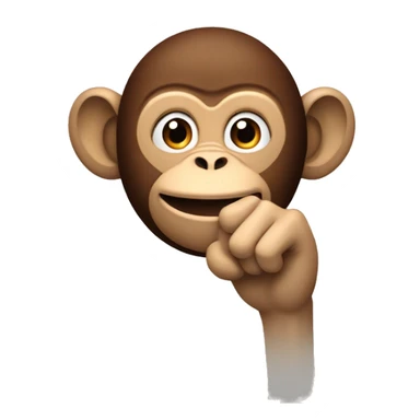 A monkey like the three monkeys. But the hands are on the side and point upwards sticker