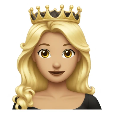 Black dress princess blonde crown sticker
