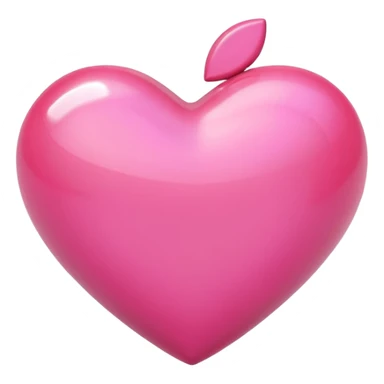 Apple-style 3D emoji of a shiny pink  heart, smooth and glossy surface, simple and elegant design, no background. sticker