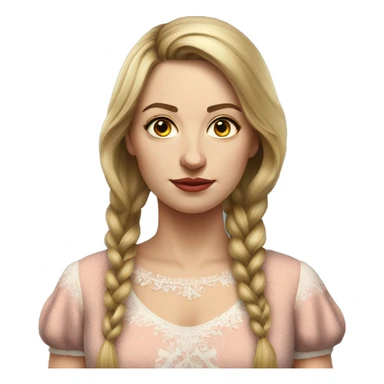 Russian woman full length in dress photorealistic serious sticker