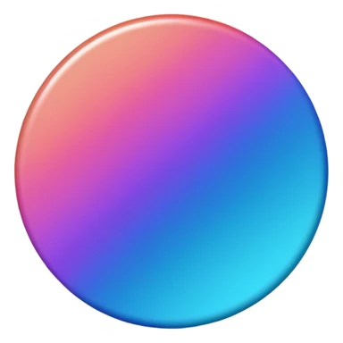 
One  Rotate 35 degree  coin color in in gradient of turquoise, blue, pink, purple, and coral sticker