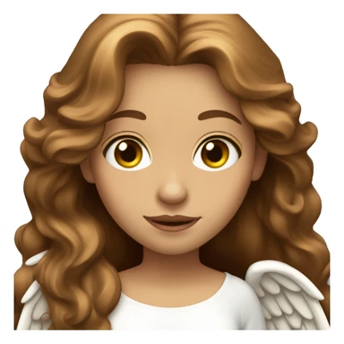 a female angel with long brown hair and hazel green eyes sticker