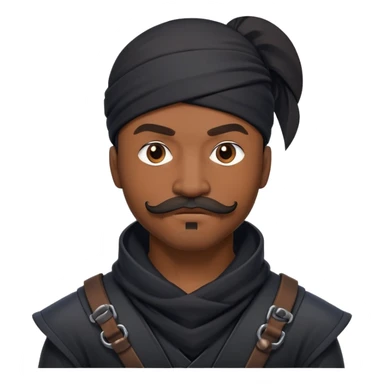 african-american web developer mustache mercenary black asymmetrical ninja hacker sticker