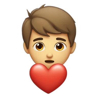 sad boy giving heart sticker