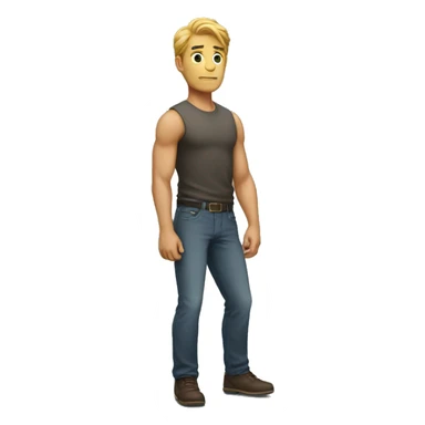 Standing strong man sticker