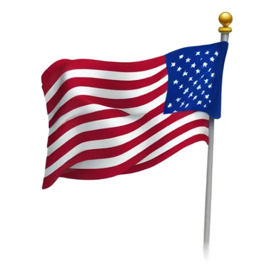 American flag with a sold sign sticker