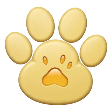 a pastel yellow pawprint sticker