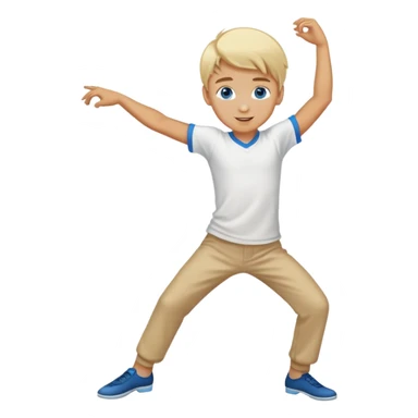 Blonde blue eyed boy dancing  sticker