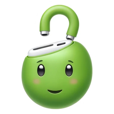 simple pea wearing airpods sticker