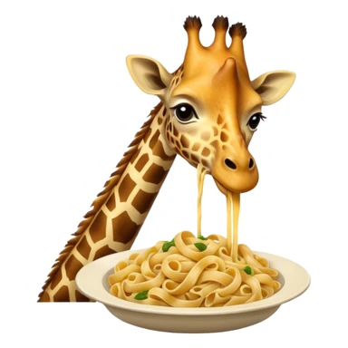 Giraffe eating pasta sticker