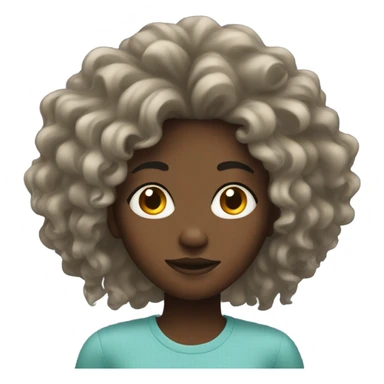 Black girl with messy hair sticker