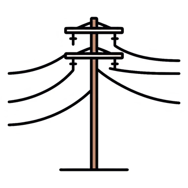 high voltage electrical pole with power lines sticker