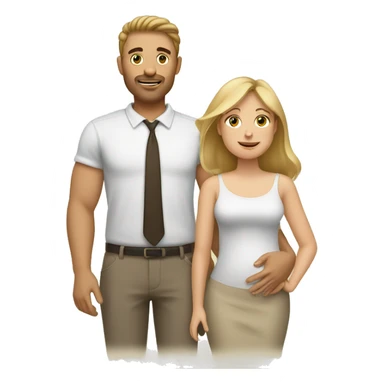 famly; blonde mom, brown haired dad, 2 babies sticker