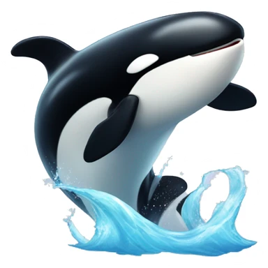 Orca whale super surprised and excited cute sticker