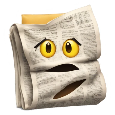 Emoji reading newspaper sticker