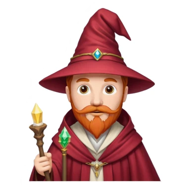 red haired wizard with mustache sticker