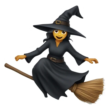 A witch flying on a broomstick sticker