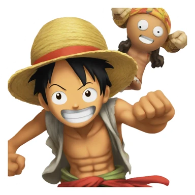 luffy dancing with Usopp on his shoulder  sticker