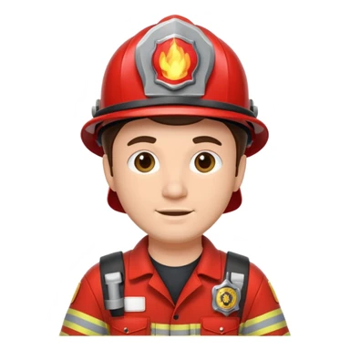 firefighter man brunette sticker