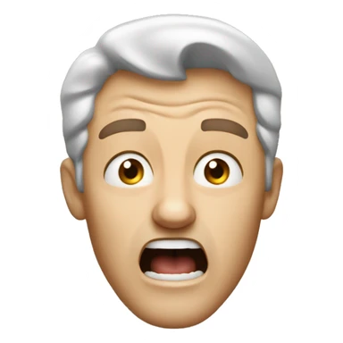 Caucasian man screams in surprise sticker