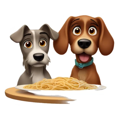 Lady and the Tramp eating spaghetti  sticker
